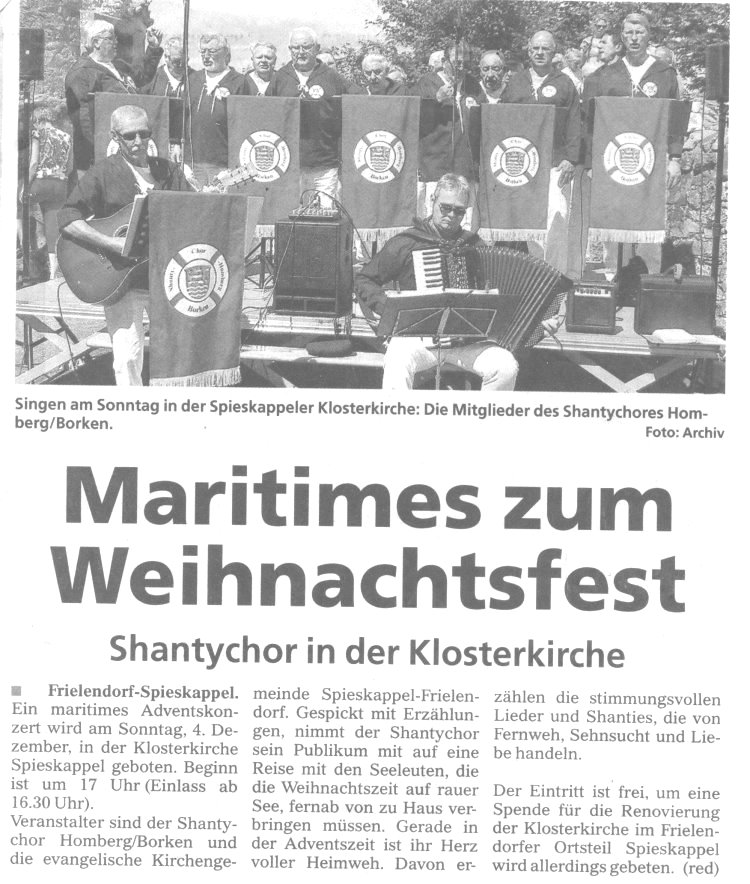 2012 shantychor in der klosterkirche spieskappel